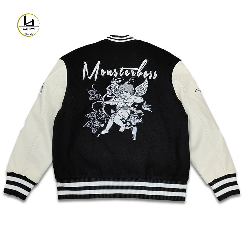 HUILI FACTORY oem Y2K custom vintage chenille embroidered letterman baseball jacket