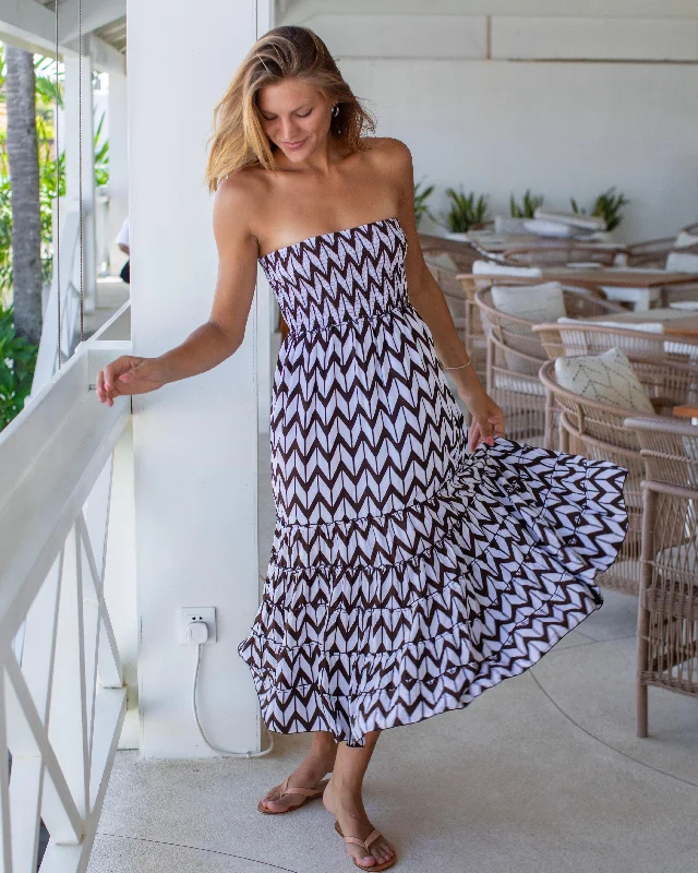 St Tropez Dress/Skirt - Chocolate Chevron