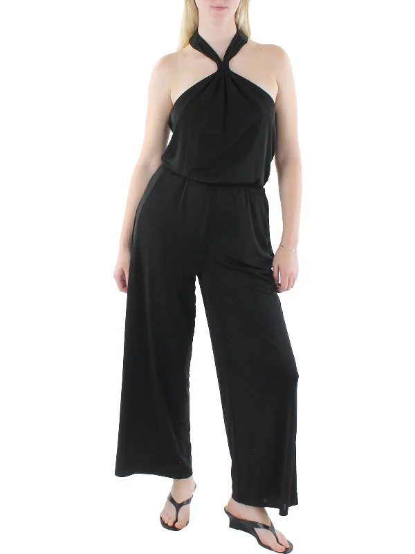 Womens Jersey Halter Jumpsuit